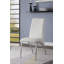 Ensemble de 2 chaises d'appoint en cuir synthétique blanc et chrome Pervis