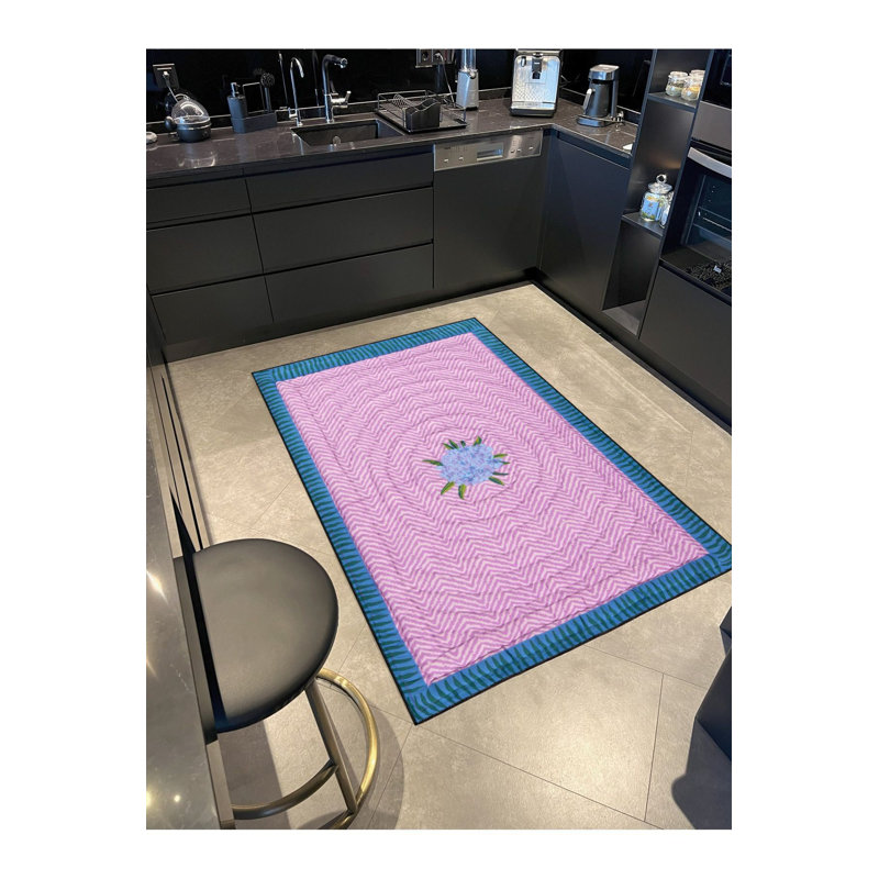 Tapis tissé multicolore à motif de roses centrales Central, Tapis de couloir 2 pi 6 po x 9 pi 10 po inclus