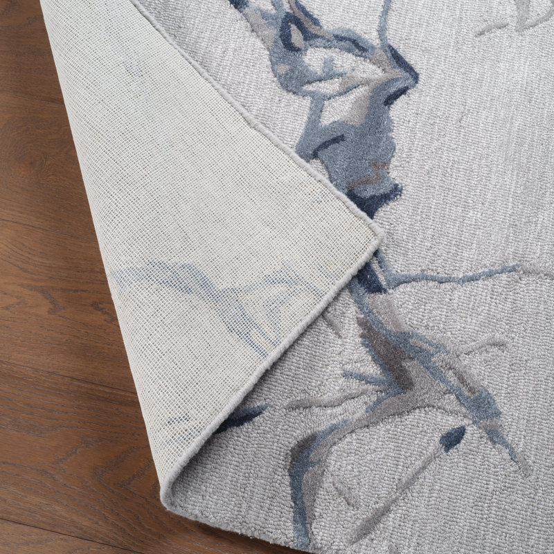Tapis taupe clair / gris / bleu Andwele, Rectangle 6 pi x 9 pi