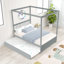 Lit à baldaquin double avec lit gigogne simple-1793015422