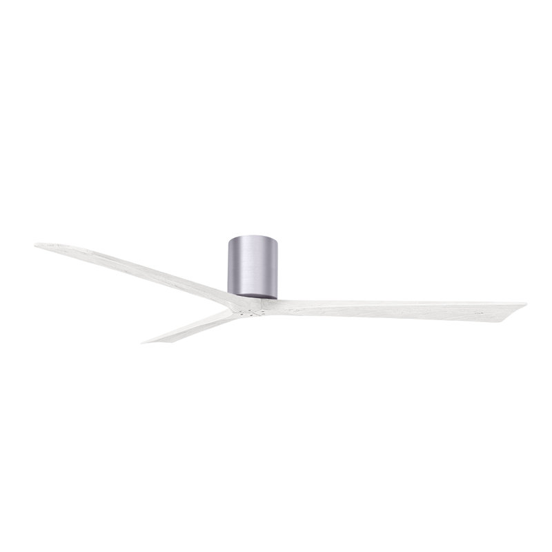 Ventilateur de plafond à 3 pales Olivier, Nickel brossé, Blanc mat, 72"