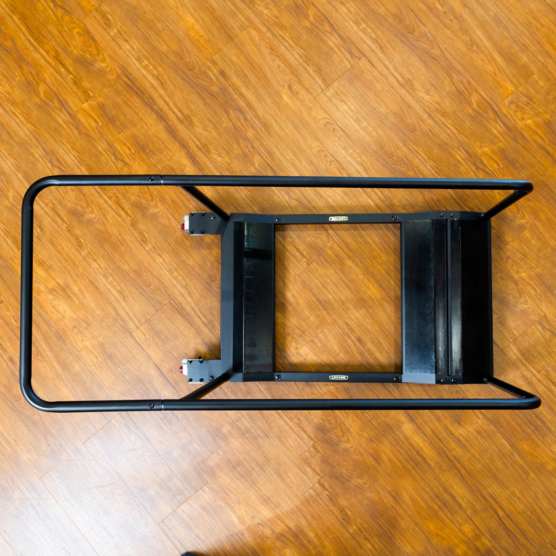 Black Steel Table Cart with Locking Wheels