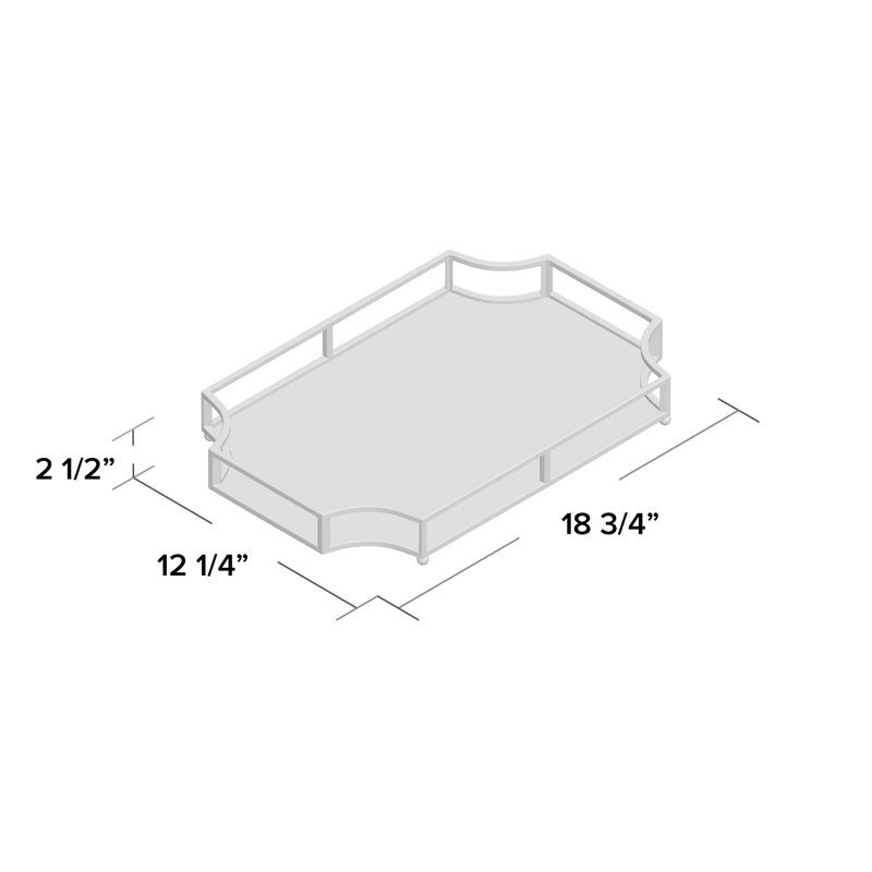 Brionna Mirrored Glass Tray, Gold