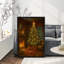 Décoration murale rétro de Noël encadrée avec cheminée et arbre-1572454088-1572454089