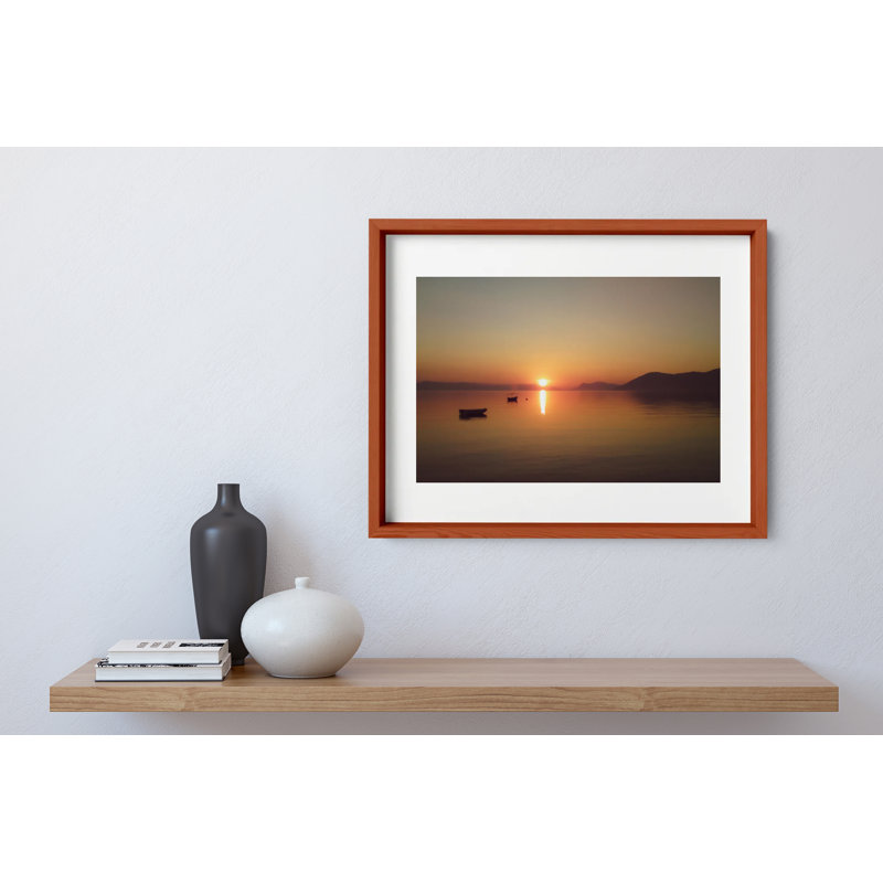 Distant Shores Print by Joseph Regan, 14" H x 16" W x 0.75" D, Cherry