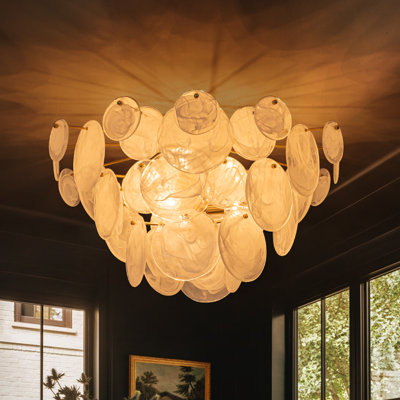 Bannasch 4-Light Layered Handmade Glass Semi-Flush Mount
