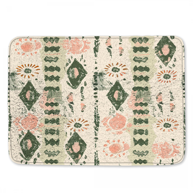 Tapis de bain à motif tribal abstrait, L 24 po x L 17 po