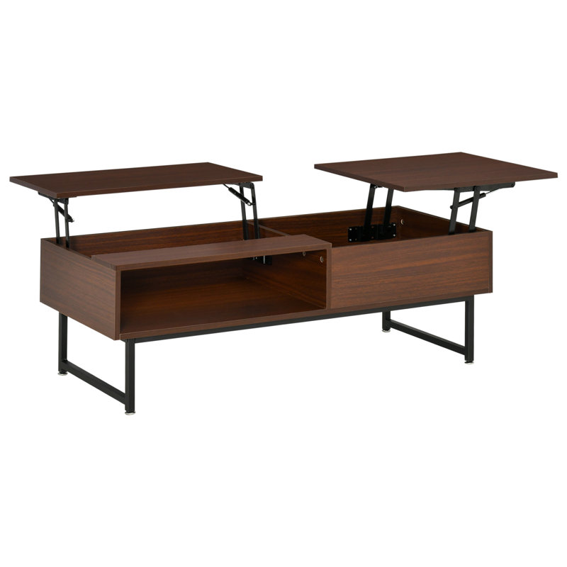 Table basse à plateau relevable avec rangement Lift Top, Brun