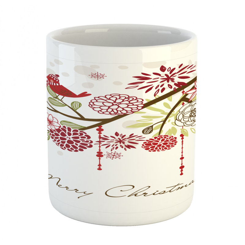 Grande tasse à café floral winter