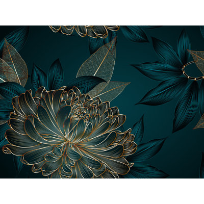 Panneau mural floral à 4 panneaux L 9 pi x l 142 po Evangélita