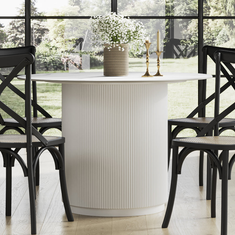 Catrenia Round Stone Top Dining Table