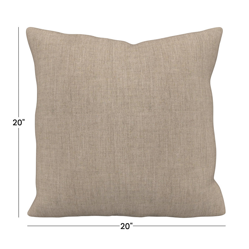 Jem Gabi Sunbrella® Indoor/Outdoor Throw Pillow, Square 20", Cast Ash Sunbrella® Plainweave