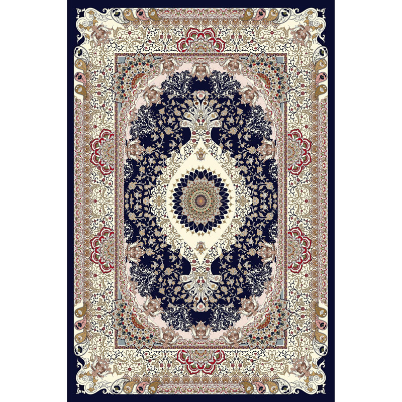 Antibacterial Woven Carpet (2.6 x 4.0 ft), 100% Polyester, 0.3 in Pile Height | Non-Slip PVC Dot Underside, 3D Digital Printing | Machine Washable, Easy Care for Living Room, Bedroom & Office