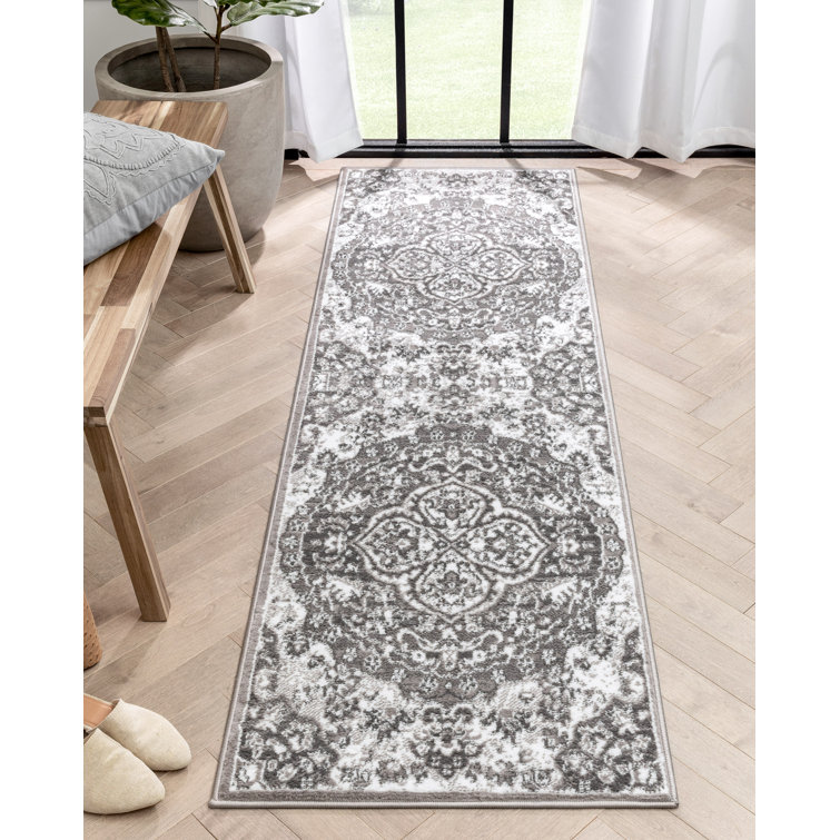 Granada Transitional Oriental Medallion Pattern Grey Rug