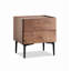 Table de chevet à double tiroir en noyer noir de style minimaliste moderne