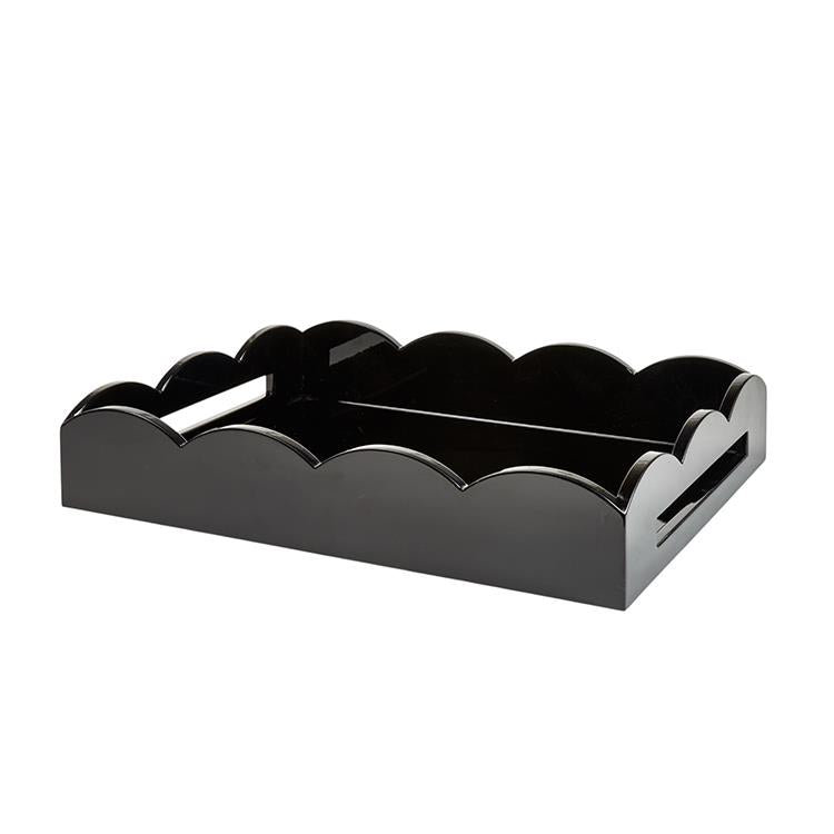 17x13 Scalloped Tray, Black