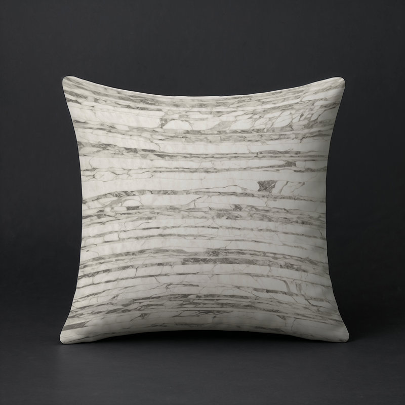 Coussin décoratif intérieur et extérieur Modern, Gris abstrait 208, Carré 16 po