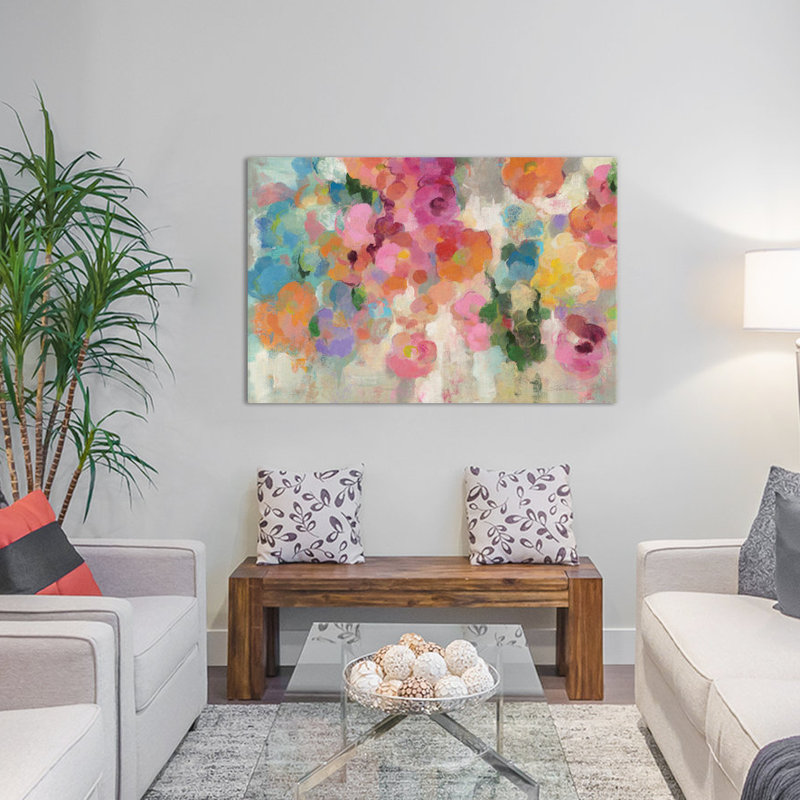 «Colorful Garden I» par Silvia Vassileva - Estampe numérique sur toile tendue avec châssis, H 8 po x l 12 po x P 0,75 po