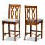 Upholstered Counter Stool with Solid Wood Frame