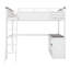 Queen Size Loft Bed With Built-In Desk, Open Shelves
