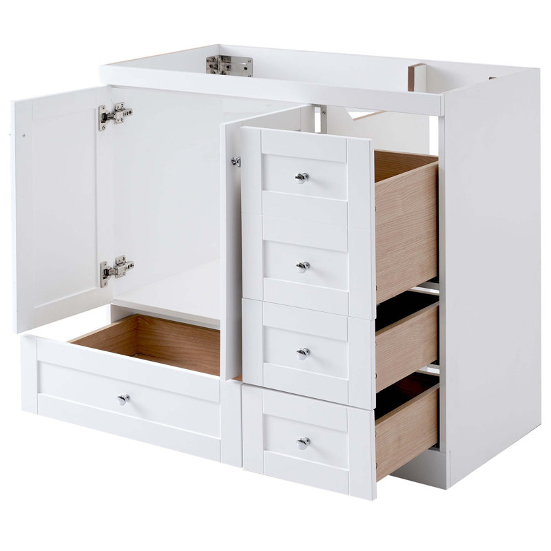 [Cabinet seulement] Meuble-lavabo de 36 po (lavabo non inclus), Blanc / Blanc