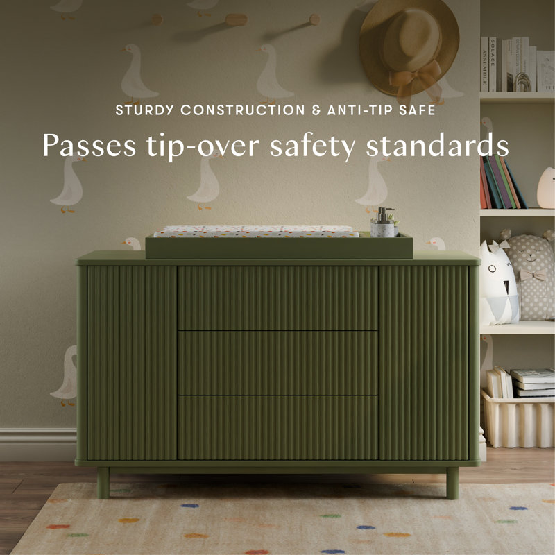 Pogo Tambour Assembled Dresser, Olive