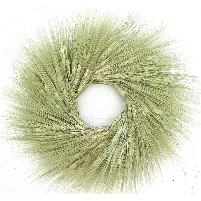 Handcrafted Dried Wheat 19'' Wreath
