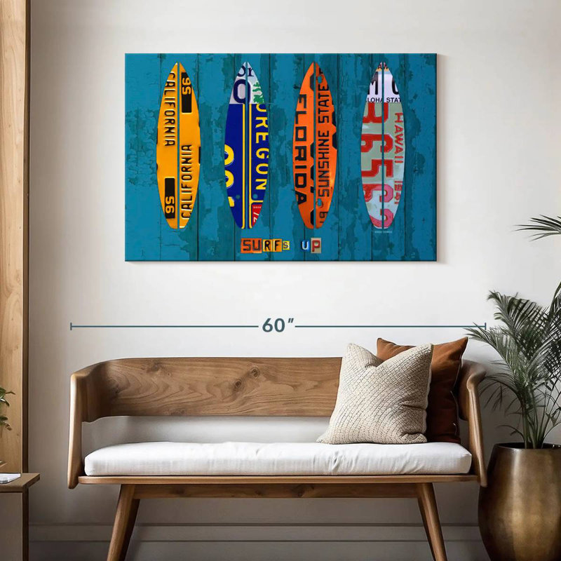 Senne Surf License Plates, 30" H x 45" W