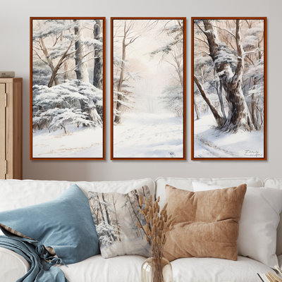 «Winter Forest Snow Charm Landscape», ensemble d'art sur toile neige