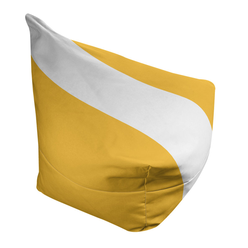 Bean Bag Cover, 30" H x 27" W x 2" D, Gold/White