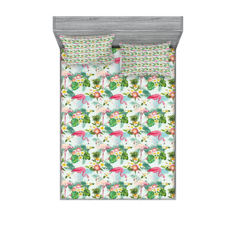 Drap-housse et coussin décoratif Ambesonne Sea Shells, bleu gris blanc, Ensemble de draps-housses pour grand lit + 4 taies