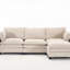 Canapé modulaire en velours avec 1 repose-pieds et 2 coussins lombaires-2128172628