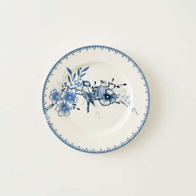 Assiette à dessert en porcelaine Bleu Blanc