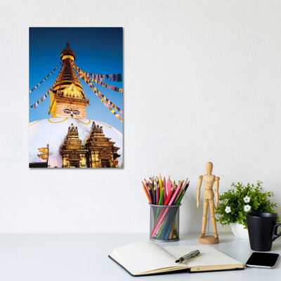 Monkey Temple At Dawn, Kathmandu, Nepal by Matteo Colombo - Wrapped Canvas Print