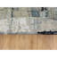 Tapis unique noué à la main de 8 pi de couleur ronde bleu / taupe Fredel