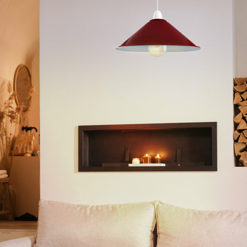 Nikias 10cm H Metal Cone Shape Lamp Shade ( Uno ), Red