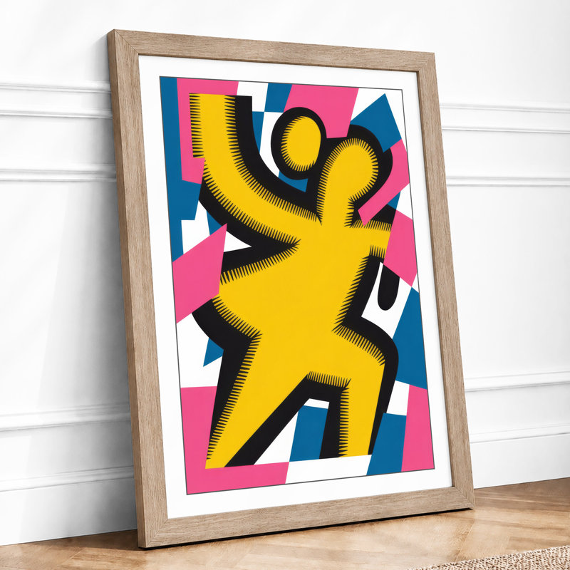 Joyful Figure Modern - Print, A2 - 59.4 x 42.0 cm, Oak