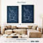 Chaise de barbier, brevet bleu sur toile-810924665