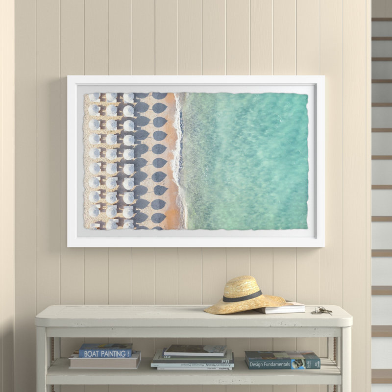 " White Sun Umbrellas " by Eyre Tarney, 30" H x 45" W x 1.5" D