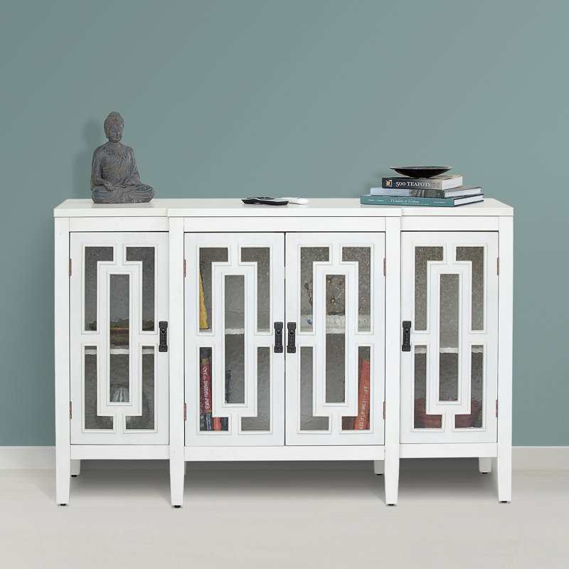Alexjandro Unfinished TV Stand for TVs up to 65", Antique Crème