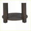 Table basse en MDF brun clair de 20 po - Tablette ronde supérieure / inférieure, ports USB et amp; Conception minimaliste peu encombrante