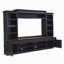 Meuble télé 4 pièces Farmhouse avec bibliothèque pour téléviseur de 70 po ou moins, meuble télé en noyer avec tablettes réglables, console média Mid-Century avec support à vin pour le salon, noir (OLD SKU: N721S000046B)-952752521