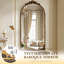 Miroir rétro antique en bronze antique, élégant miroir mural à cadre en métal-1177013814