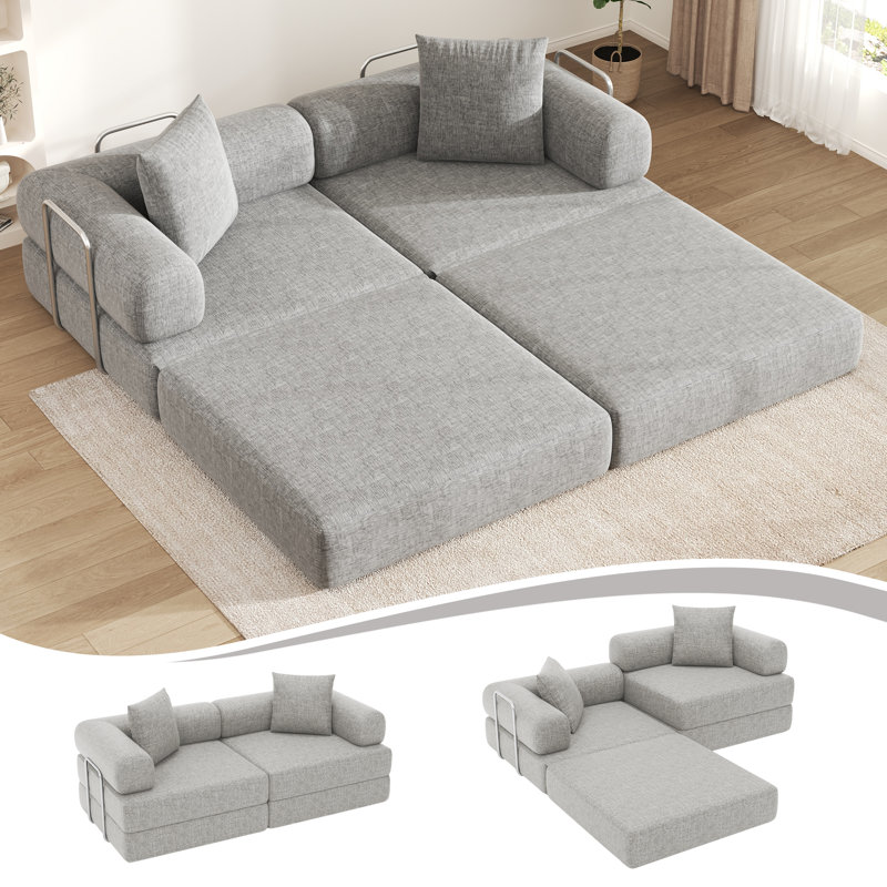 2 Seater Chenille Loveseat, Grey