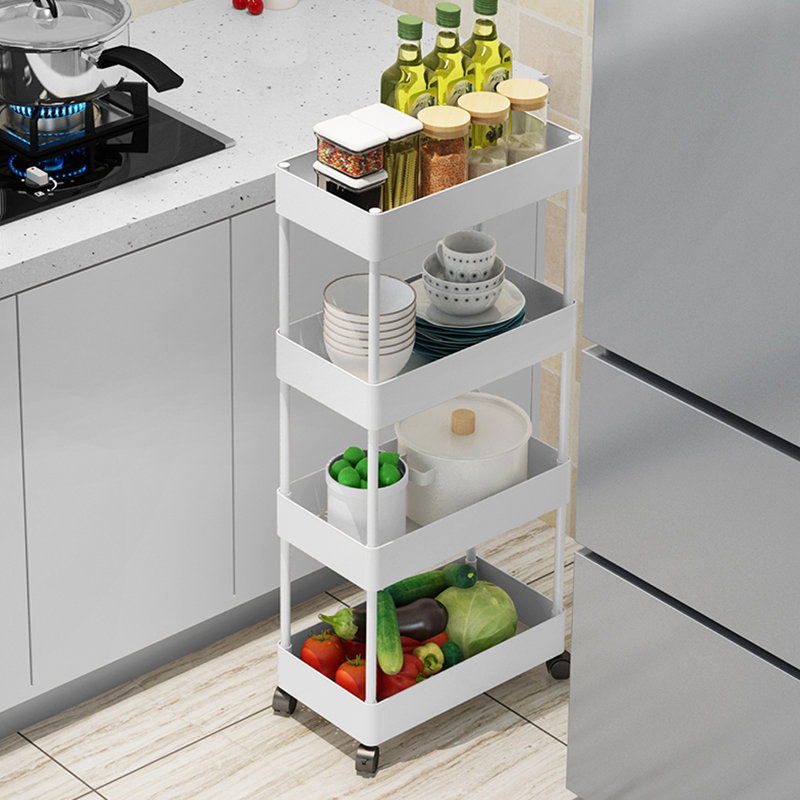 Bubacarr 90cm H x 40cm W Utility Cart with Wheels, White