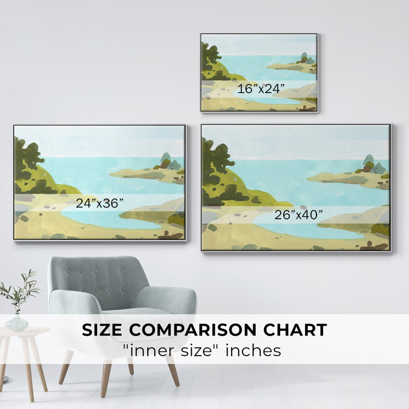 Coastal Inlet IV, reproduction d'art sur toile, Blanc, H 27 po x l 41 po x P 2 po