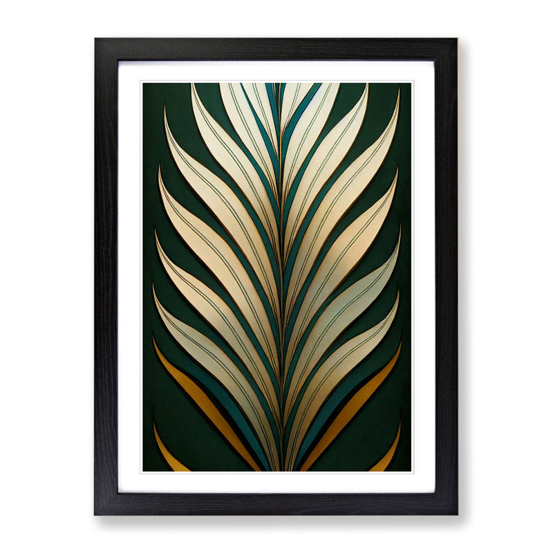 Adalade Fern Leaf Classic Art Vol.9 - Picture Frame Print, Walnut, 64cm H x 46cm W x 2cm D