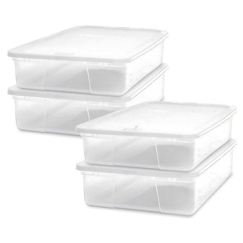 Ensemble de bacs de rangement en plastique, Blanc