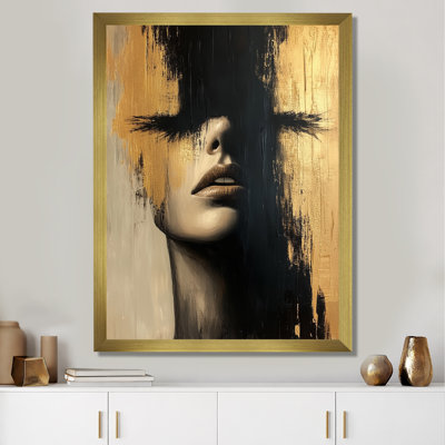 Silhouette dorée Muse - Portrait d'une femme sur toile
