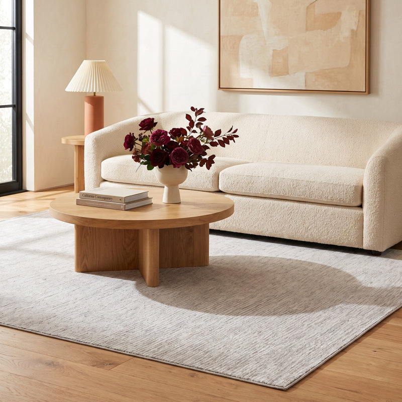 Elba Handmade Gray/White Area Rug, Rectangle 8' x 10'